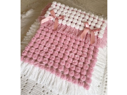 Rose pink white pompom - rose,