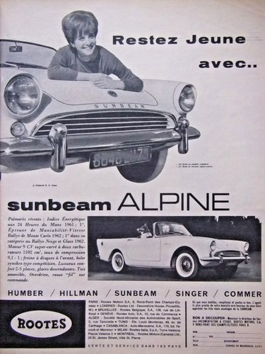 1962 sunbeam alpine roots - alpine,