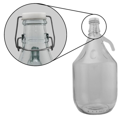 Glass demijohn swing top - 5l,
