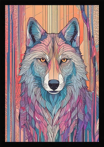Wild wolf art refined framed - wolf,