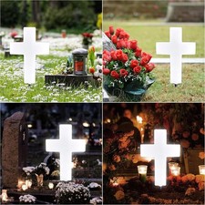 Solar Cross Grave Light White