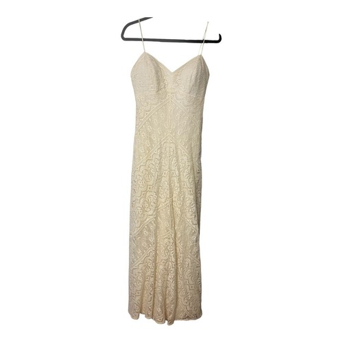 Elegant cream lace maxi dress - elegant,