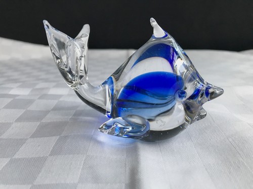 Cobalt blue hand blown - blown, glass