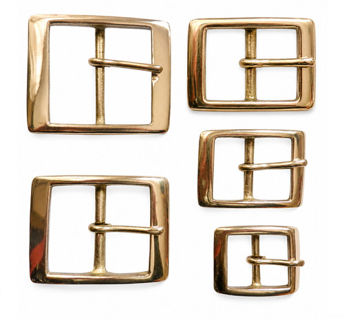 Rectangular brass belt buckle - rectangular,
