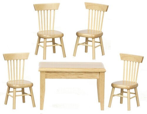 Table four chairs bare - four,