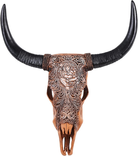 26in longhorn bull skull wall - bull,