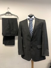 BAUMLER 2 PC LUXURY SUIT CHARCOAL PURE NEW WOOL 42R TRS W36 L30 EXC. CONDITION