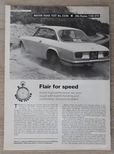 Alfa Romeo 1750 GTV Coupe Road Test Brochure 1968 - Motor Magazine