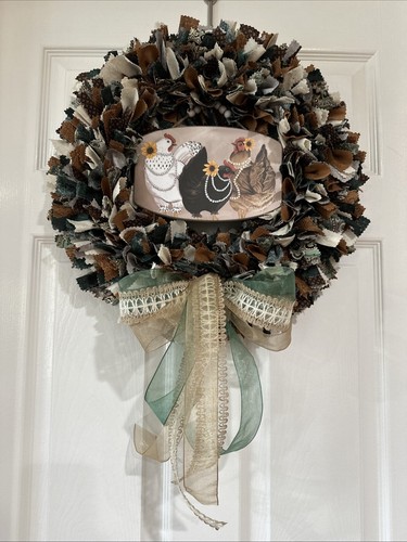 Handmade rag wreath - rag, 14-inch