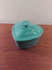 Le Creuset Stoneware Heart Shaped Ramekin with Lid Caribbean Blue 