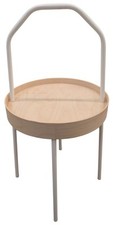 IKEA BURVIK Portable Side Table with Handle - White & Wood Effect - Versatile