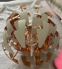 Ikea PS 2014 Pendant Lamp White Copper Tone Adjustable Ceiling Light 