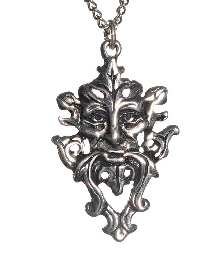 Green man pendant necklace - pendant,