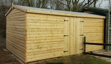 18'X10' Wooden Garden Shed Large Loglap Heavy Duty INSTALLED Workshop Hut Store