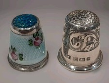Antique Silver Enamel Thimbles