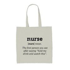 Funny Nurse Definition - Canvas Tote Bag - Doctor Hospital Student Meaning Funny