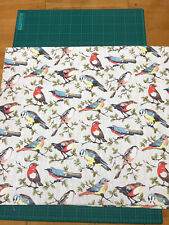 Vintage CATH KIDSTON Garden Birds Cotton Duck Fabric Remnant 25" x 24"