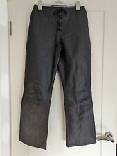 Skin Tones Black Genuine Leather Trousers - Petite Leg Length (Vintage 1990's)