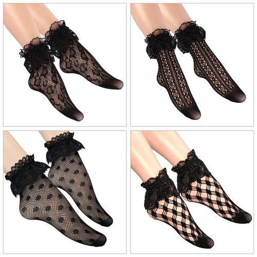 Black lace mesh dress - dress, socks