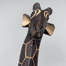 Vtg Hand Carved Wooden Giraffe