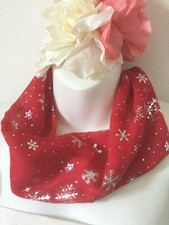 Red and Silver Foil Festive handmade viscose scarf with magnetic ends 
