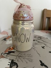 Rae Dunn Snow Iridescent Canister Christmas USA