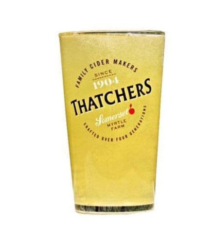 Thatchers cider pint - cider, glass