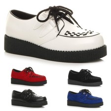 MENS ROCK N ROLL ROCKABILLY BROTHEL CREEPERS TEDDY BOY WEDGE PLATFORM SHOES SIZE