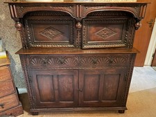 Antique Early Victorian Jacobean Style Court Cupboard