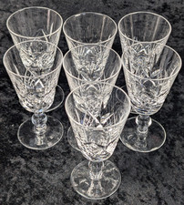 Stuart Crystal Sherry Glasses Hand Cut in the Glengarry Pattern  10.5cm 