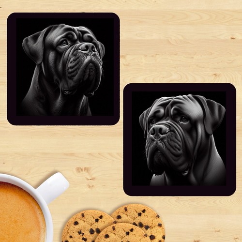 Bullmastiff dog coasters set - bullmastiff,