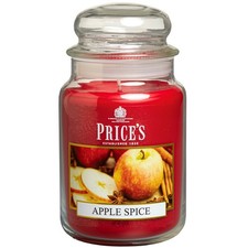 Price's Candles Large Glass Jar Apple Spice 150 Hours Burn Time Prices Candles
