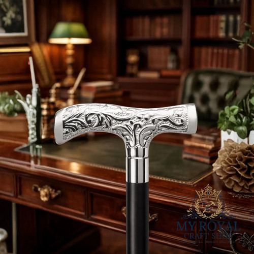 Handmade ebony wood walking - ebony,