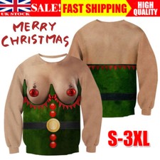 Ugly Christmas Jumper Sweater Women Mens Funny 2D Print Sweatshirt Xmas Pullover