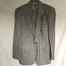 DAKS Jermyn Street  Mens Vintage Check Blazer  Wool&silk  Brown 42r ex.con