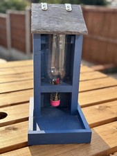 Handmade Wooden Bird Feeder from Reclaimed Wood & Wine Bottle Eco-Friendly