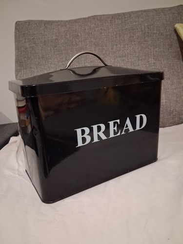 Metal bread bin with - bread,