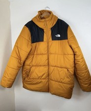The North Face Nuptse Mustard/black Men’s Puffer Coat Jacket Size XL 0831 E2