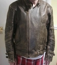 Vintage HELD Brown Leather Motorcycle Jacket. Size 23" chest. Used