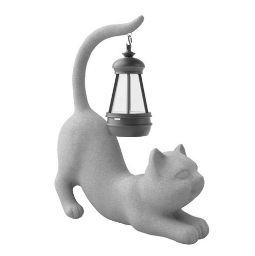 Solar cat statue with - solar,