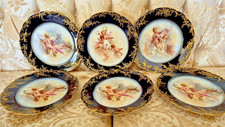 6 Pc JP Limoges Cobalt Gold