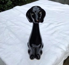 Tall Black Dog Ceramic