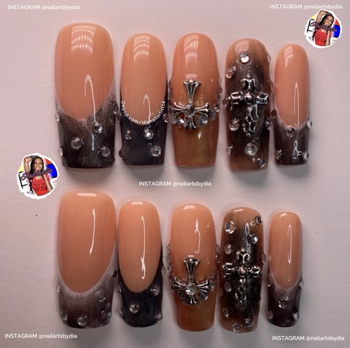 Press nails long glossy - nails,