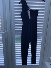 BNWTS. LIPSY. SIZE 10. LADIES BLACK ONE SHOULDER, TAPERED SLIM LEG JUMPSUIT