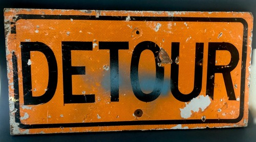 Vintage detour road traffic - ,