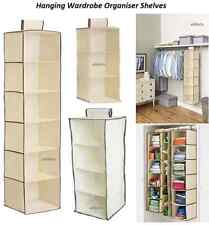 3/4/6 POCKETS GARMENTS CLOTH STORAGE HANGER SHELVES WARDROBE SHOES ORGANISER