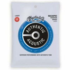Martin MA540PK3 Acoustic Guitar Strings Phosphor Bronze Light 12-54  X3 SETS