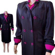 Vintage 1980s Pat Mcdonagh wool overcoat / eighties designer jacket / size 12
