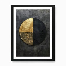 Black And Gold Circle Art