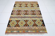 5x7 ft Geometric Wool Kilim
